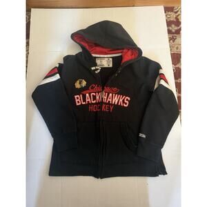 CCM Chicago Blackhawks black full-zip hoodie